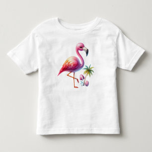 Camiseta De Bebé Watercolor Flamingo Personalizado Clipart