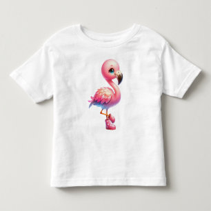 Camiseta De Bebé Watercolor Flamingo Personalizado Clipart
