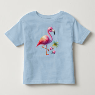 Camiseta De Bebé Watercolor Flamingo Personalizado Clipart