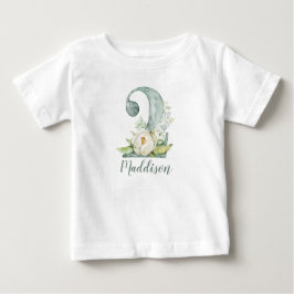 Camiseta De Bebé Watercolor Floral 2º cumpleaños T-Shirt