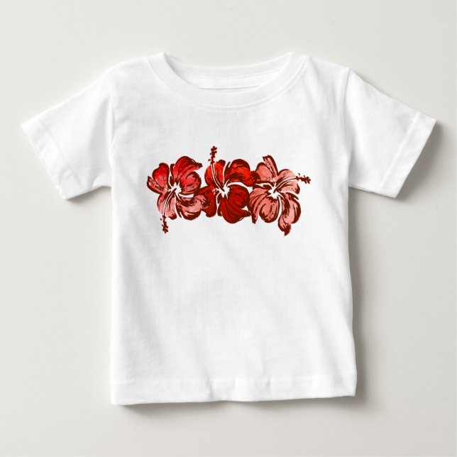 Camiseta De Bebé Watercolor Hibiscus Infants Tee (Anverso)