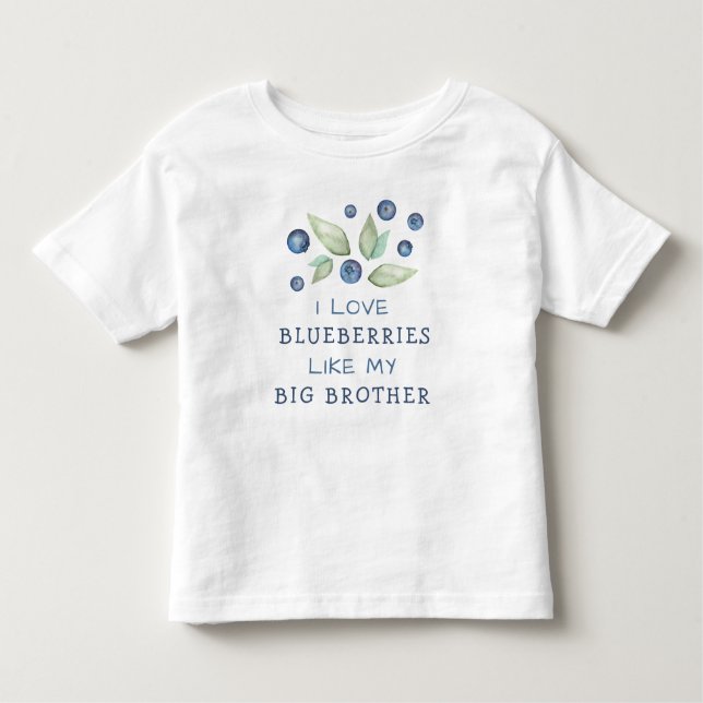 Camiseta De Bebé Watercolor Love Blueberries  (Anverso)