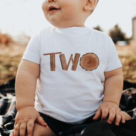 Camiseta De Bebé Watercolor Madera Segundo Niño de Cumpleaños