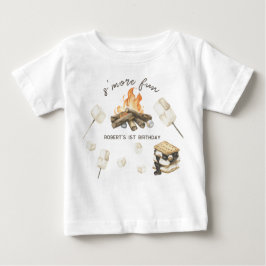 Camiseta De Bebé Watercolor S'more Campfire Segundo cumpleaños