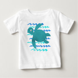 Camiseta De Bebé Waves de tortuga acuática