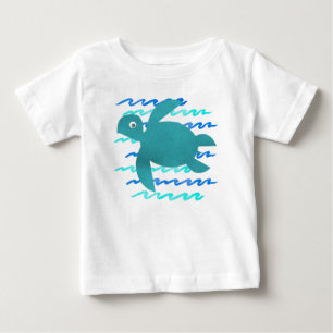 Camiseta De Bebé Waves de tortuga acuática