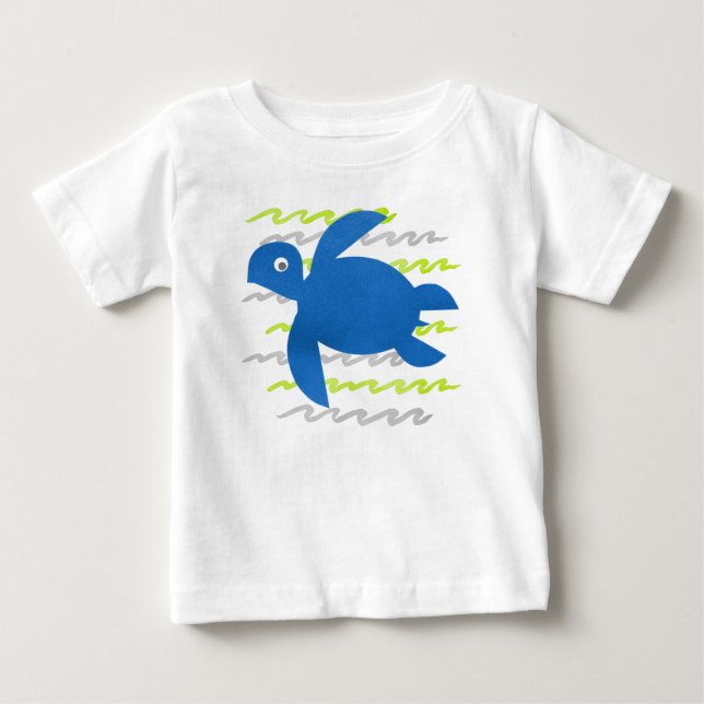 Camiseta De Bebé Waves de tortuga acuática (Anverso)