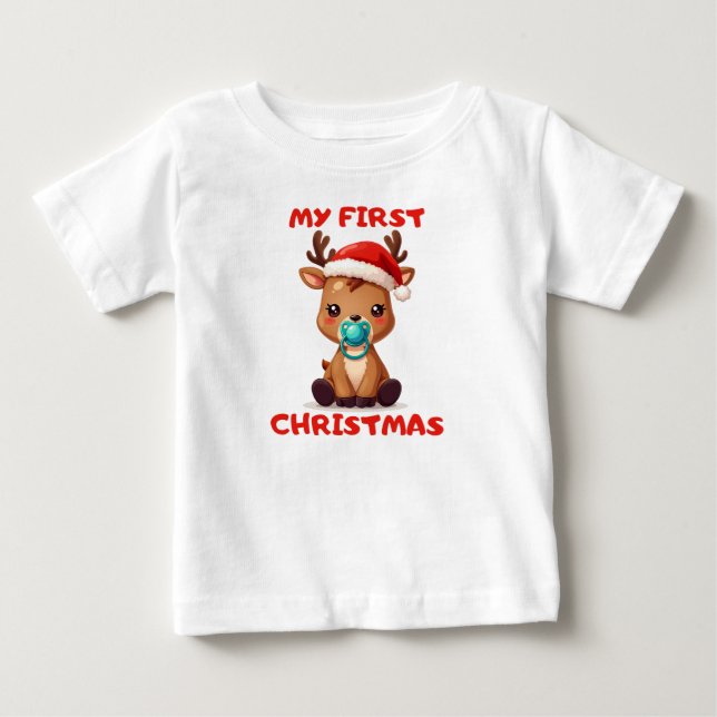 Camiseta De Bebé Weihnachts Baby Rentier - My first Christmas (Anverso)