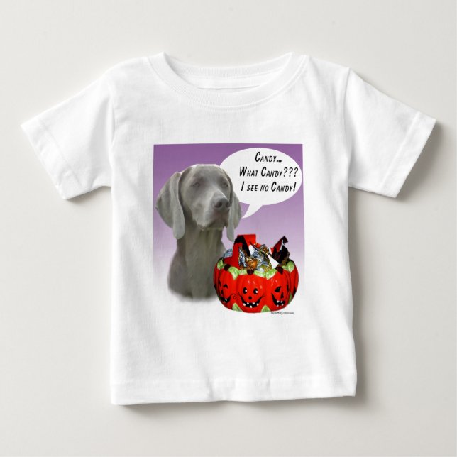 Camiseta De Bebé Weimaraner Halloween Candy (Anverso)