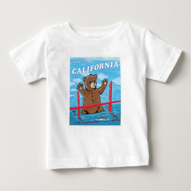 Camiseta De Bebé Welcome To Sunny California Giant Teddy Bear (Anverso)