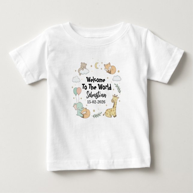 Camiseta De Bebé Welcome To The World Sebastian Baby T-Shirt (Anverso)