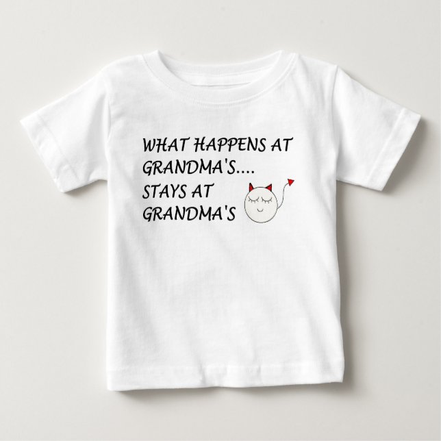 CAMISETA DE BEBÉ WHAT HAPPENS AT GRANDMAS...STAYS AT GRANDMAS! (Anverso)