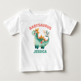 Camiseta De Bebé Whimsical acuarela Dino Dinosaurio Babysaurus Nomb