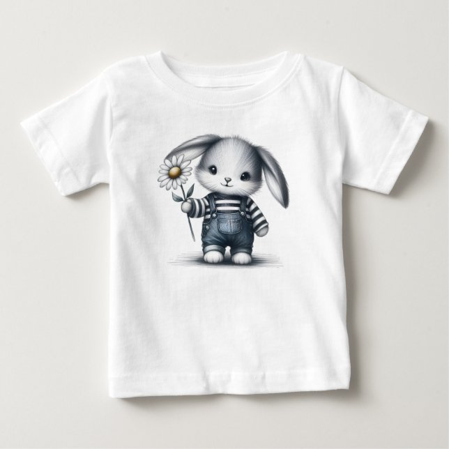Camiseta De Bebé Whimsical Boy Bunny (Anverso)
