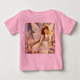 Camiseta De Bebé Whimsical Fairy in Dreamy Pink Floral Garden