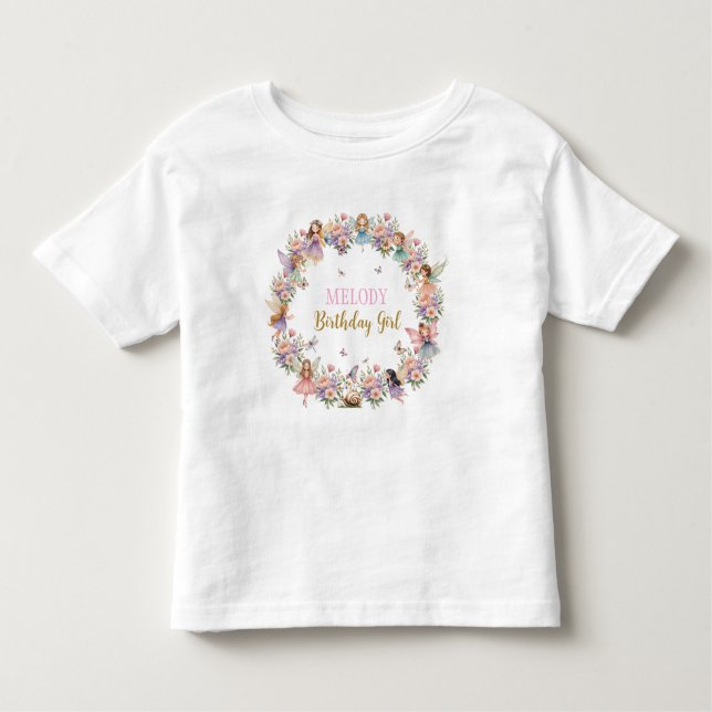 Camiseta De Bebé Whimsical flower fairy garden birthday  (Anverso)