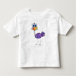 Camiseta De Bebé Whimsical Happy Purple Ostrich
