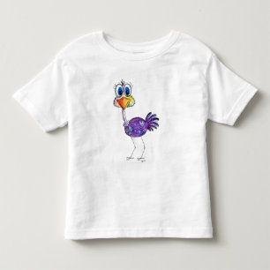 Camiseta De Bebé Whimsical Happy Purple Ostrich