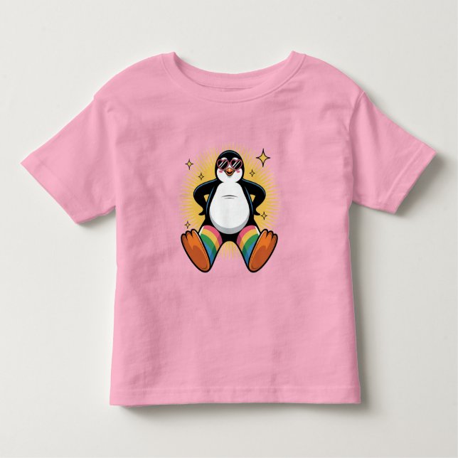 Camiseta De Bebé Whimsical Penguin Caroon (Anverso)