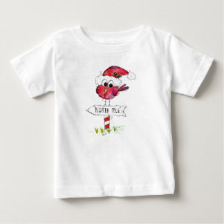Camiseta De Bebé Whimsical Red Navidad Bird