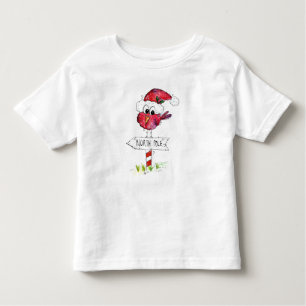 Camiseta De Bebé Whimsical Red Navidad Bird