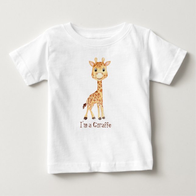 Camiseta De Bebé Whimsical Watercolor Girafa (Anverso)