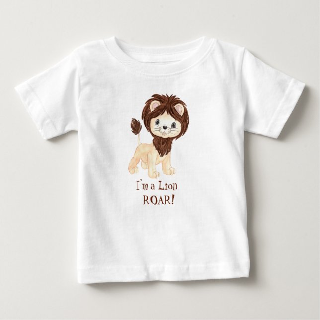 Camiseta De Bebé Whimsical Watercolor Lion (Anverso)