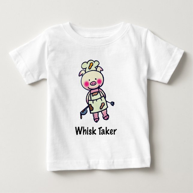 Camiseta De Bebé Whisk Taker Pig - Funny Chef Design (Anverso)