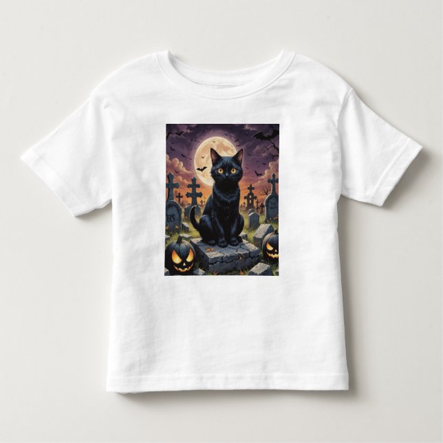 Camiseta De Bebé Whiskers of the Witching Hour - Gato negro (Anverso)