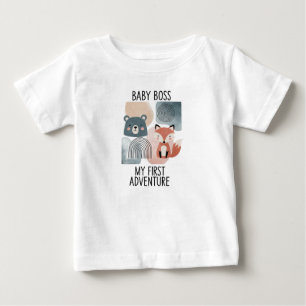 Camiseta De Bebé White Baby Boss T-Shirt for Newborns and Kids 