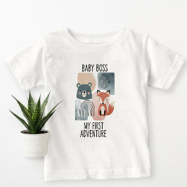 Camiseta De Bebé White Baby Boss T-Shirt for Newborns and Kids 