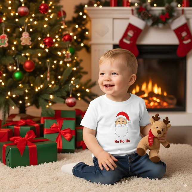 Camiseta De Bebé White Ho Ho Ho Ho Papá Noel Feliz Navidad (Subido por el creador)