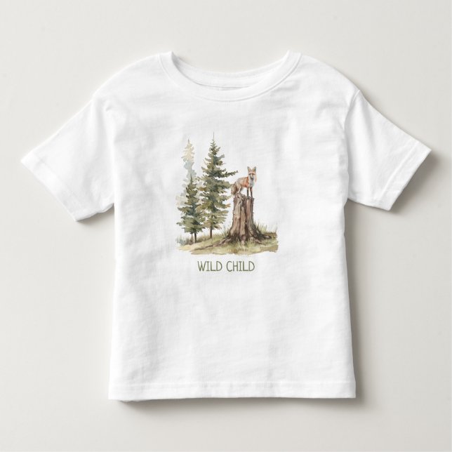 Camiseta De Bebé WiILD CHILD Forest Woodland Fox Baby Toddler (Anverso)