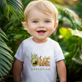 Camiseta De Bebé Wild One 1Birthday Cute Jungle Animals Foto