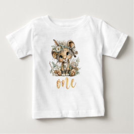 Camiseta De Bebé Wild One 1st Birthday Boho Lion Baby T-Shirt