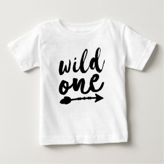 Camiseta De Bebé Wild One and Arrow Black | Boho | De Un Año