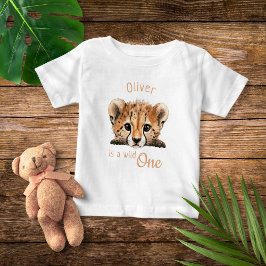 Camiseta De Bebé Wild One Cheetah Bebé Lindo Personalizado 