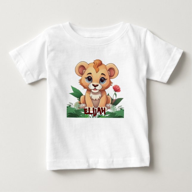 Camiseta De Bebé Wild One Cute Lion Jungle Tema (Anverso)