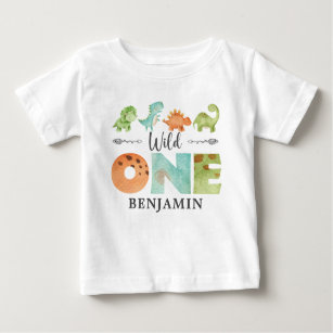 Camiseta De Bebé WILD One Dinosaur First Birday Bab