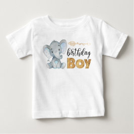 Camiseta De Bebé Wild One First Birthday Elephant Baby T-Shirt
