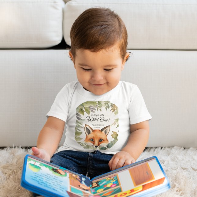 Camiseta De Bebé Wild One First Birthday Woodland Fox (Subido por el creador)
