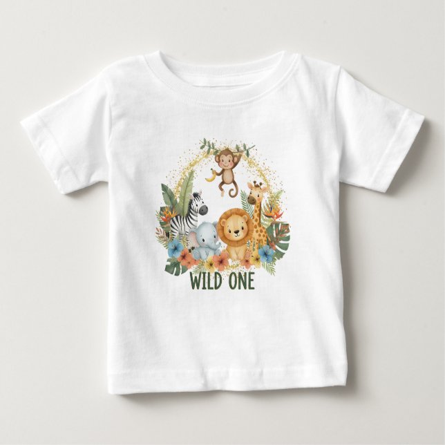 Camiseta De Bebé Wild One - Jungle Animals (Anverso)