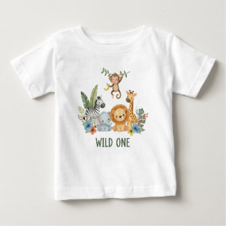 Camiseta De Bebé Wild One - Jungle Animals