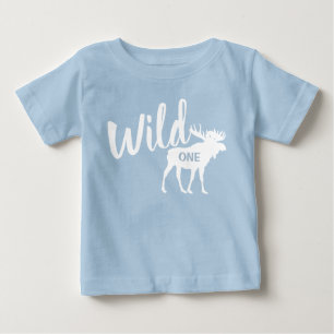 Camiseta De Bebé Wild One Moose Fiesta de cumpleaños 1 bebé camiset