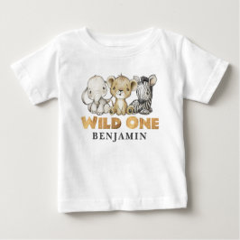 Camiseta De Bebé WILD ONE Safari primer bebé de cumpleaños