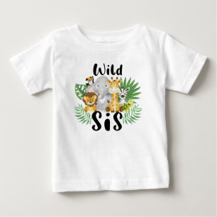 Camiseta De Bebé Wild One SiS Boy Safari de la selva de cumpleaños