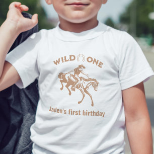 Camiseta De Bebé "Wild One" Vaquero Cumpleaños Personalizado Primer