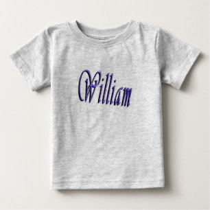 Camiseta De Bebé William Nombre en azul destellante,