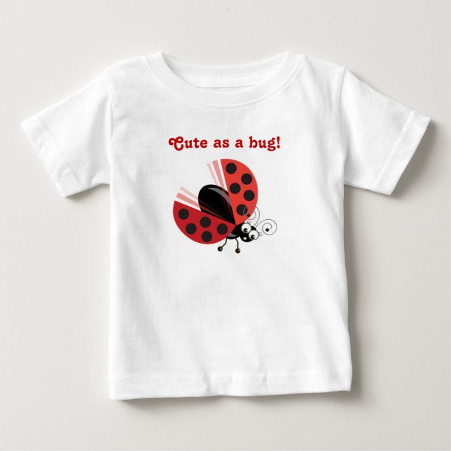 Camiseta De Bebé Wing-Nutz™_Ladybug_Sweet & Cute como un error! (Anverso)