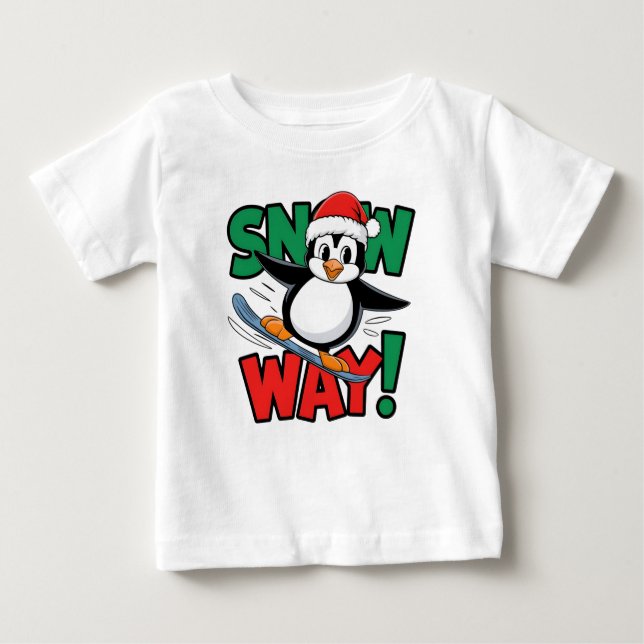 Camiseta De Bebé Winter Christmas Penguin Adventure in Snowy Wonder (Anverso)